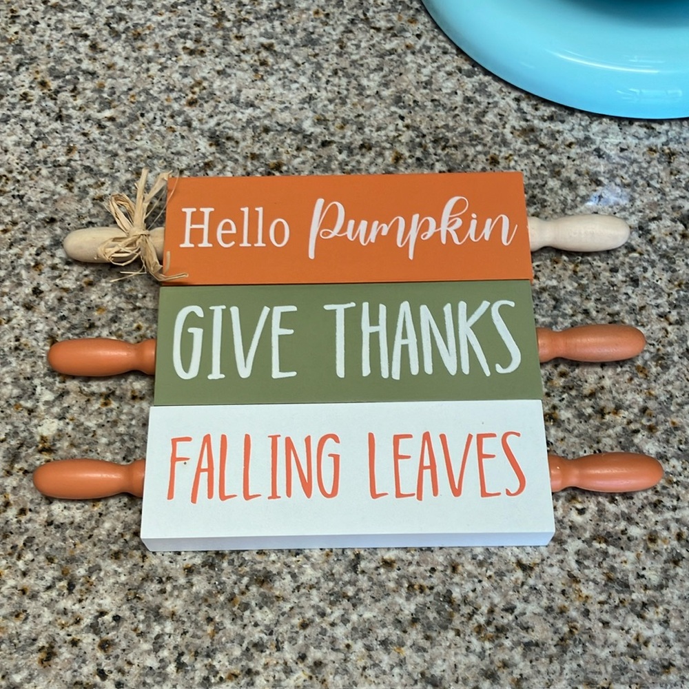 Fall 3 set wood tabletop decor